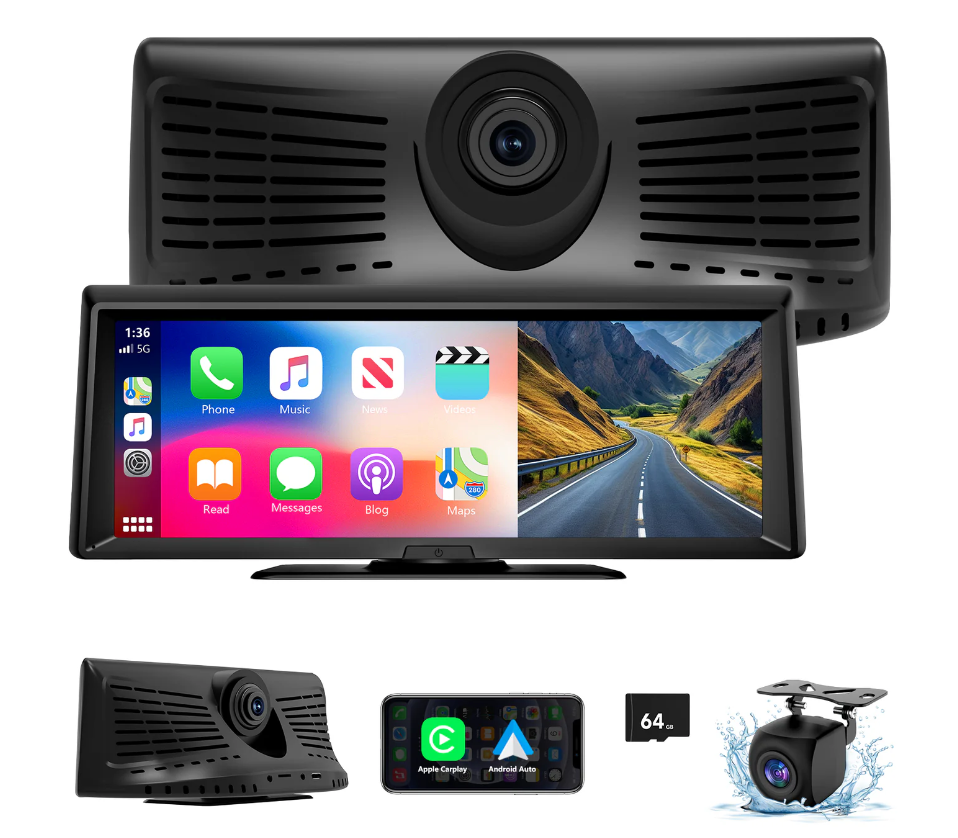 HIEHA® 8.1" 2K Dash Cam Wireless | CarPlay & Touchscreen