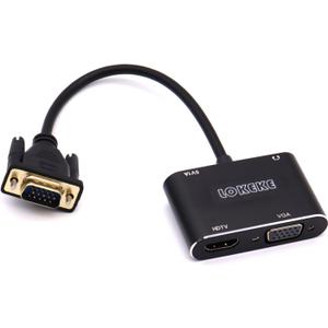 GrayRabbit VGA to HDMI Adapter with Audio and USB Cables for Computers, Laptops, Monitors, Projectors, HDTVs