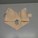 Deep V Wireless Push Up Jelly Bras for Women Seamless Sexy Mesh Supportive Lift No Underwire Luxe Soft Comfy Tshirt Bralette, Beige, X-Large