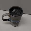Bosmarlin Ceramic Travel Coffeel Mug with Handle and Lid, 18 oz, Portable Coffee Cup for Car Cup Holder, Microwave and Dishwasher Safe, Reactive Glaze (Grey)