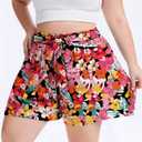 Plus Size Shorts for Women Casual Elastic Waist Wide Leg Flowy Shorts with Pockets Summer Vacation Outfits (XXXL)