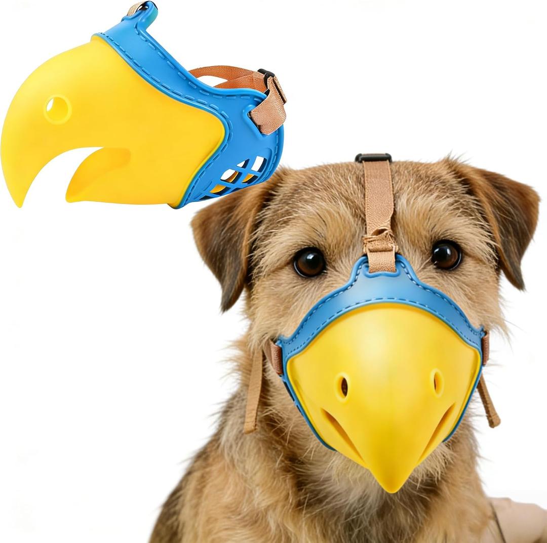 Dog Muzzle for Small Dogs, Bite Proof & Anti Licking - Soft TPR Safety Muzzle with Adjustable Hawk-Beak Design for Walking, Grooming, Vet Visits, Gentle and Breathable