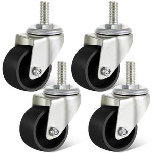 Landhoow 4 Pcs Floor Jack Casters for 3 Ton Floor Jack, Cast Iron Racing Jacks Caster Wheel with 10 mm Stem, Floors Jacks Replacement Parts, Up to 3 Tons for 1 Pair