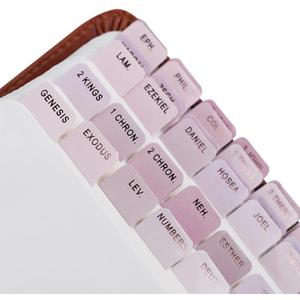 Idyllic Grace - Mini Bible Tabs, Rose Gold Foil Lettering, Journaling, Small Bibles, Study Tool, 90 Tabs, Old and New Testament, Christian, Catholic, Apocrypha, Index Tabs, Glossy Laminated - Elevated