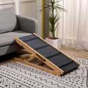 Foldable Wooden Dog Ramp & Pet Stairs - 5-Level Non-Slip Pet Steps for Dogs & Cats, Balanced Indoor/Outdoor Use