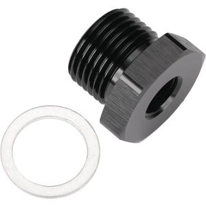 M18x1.5 Male Metric to 1/8 NPT Female Oil Pressure Sensor Adapter Fitting Reducing Bushing Aluminum Black