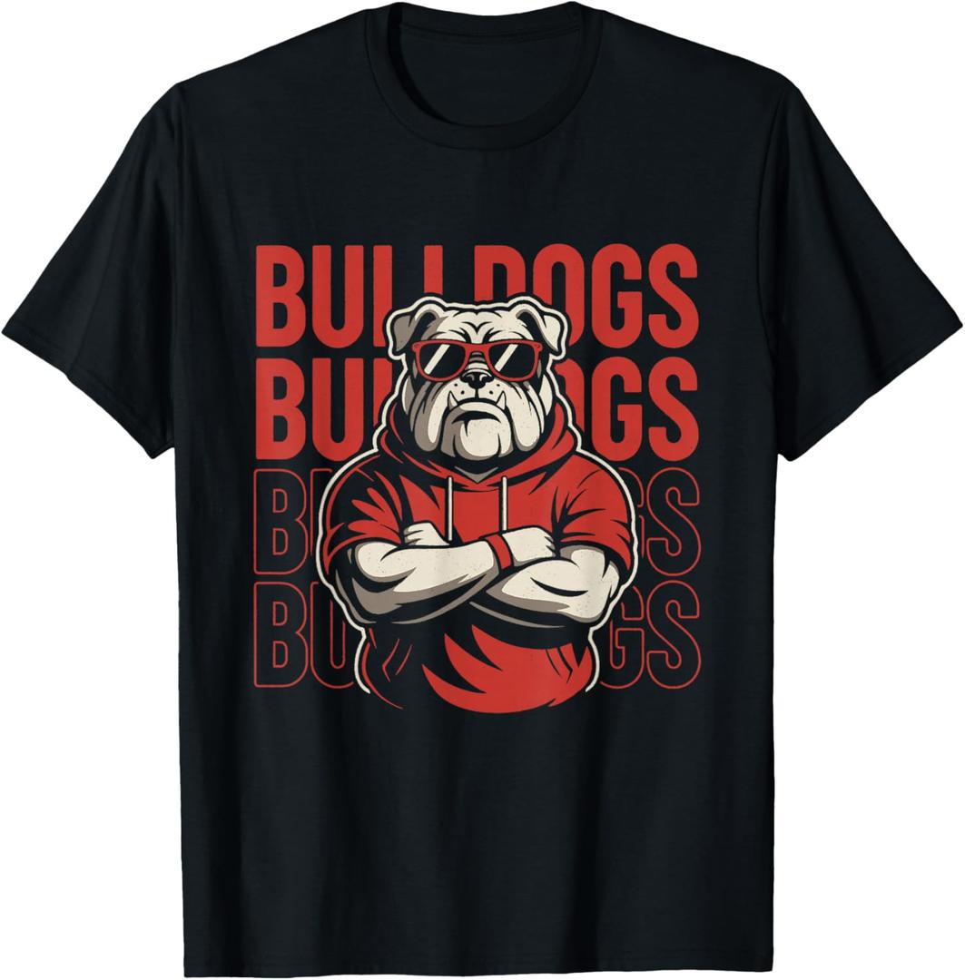 Retro Bulldogs Gift for Men Women Boys Girls Kids T-Shirt, Size XL