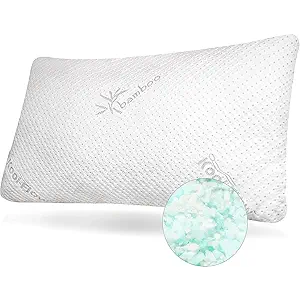  2 Pieces Snuggle-Pedic Shredded Memory Foam Pillow - The Original Cool Pillows for Side, Stomach & Back Sleepers - Sleep Support That Keeps Shape - College Dorm Room Essentials for Girls and Guys, 28x17 inches