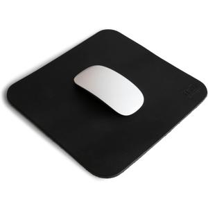 Hide & Drink, Durable Mouse Pad, Executive Mousepad for Work Desk & Office Essentials, Genuine Mat, Thick Full Grain Leather, Handmade, Charcoal Black