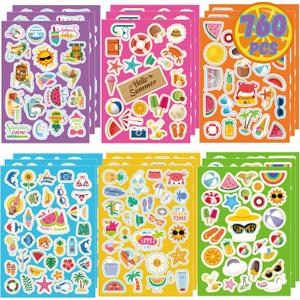 Summer Stickers for Kids 760PCS Hawaiian Stickers Vacation Stickers 3D Beach Sticker Ice Cream/Coconut Tree Sticker for Scrapbooking Envelopes Cards Pool/Summer Party Favors