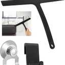 Shower Squeegee for Glass Doors, Silicone Shower Squeegee Glass Cleaner Tool Holder, All Purpose Squeegee with Hook for Shower Doors, Windows, Mirrors, Tiles and Car Glass-9 Inch