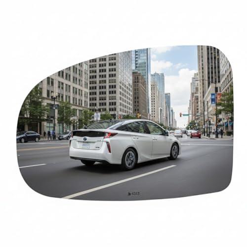 Burco 4313 Flat Driver Side View Mirror Glass, OEM# 8796147170, Fits Toyota Prius 2010-2015, Prius Plug-In 2012-2015, Snap Fit Replacement for Heated or Non-Heated Mirrors, Smooth Edges for Safety
