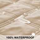 fuguitex Waterproof Dog Blanket, Pet Friendly Reversible Throw Essential for Small Dogs, Tear Resistant Leakproof Washable Couch Cushion Bed Protector Cover for Indoor Furniture30"*70",Beige+Cream