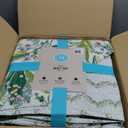 Martha Stewart 100% Cotton 3 Piece Reversible Quilt Set, Washed, Percale Green/White, 1 Quilt, 2 King Shams, Soft and Breathable, Lightweight, Secret Garden Floral Printed Bedspread, King Size