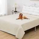 fuguitex Waterproof Dog Bed Cover Couch Cover for Pet Anti-Slip Cat Mat Pet Pad Blanket for Sofa Chair Recliner Bed Furniture Protrctor (78x90 Inch (Pack of 1), Cream)