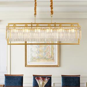 lighceac 43.7" Modern Gold Crystal Chandeliers for Dining Room, Luxury Rectangle 6-Light Kitchen Island Lighting, Linear Hanging Ceiling Pendant Light Fixture for Pool Table Entryway Foyer Hallway lighceac 43.7" Modern Gold Crystal Chandeliers for Dining Room, Luxury Rectangle 6-Light Kitchen Island Lighting, Linear Hanging Ceiling Pendant Light Fixture for Pool Table Entryway Foyer Hallway