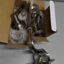 Amazon Basics Front Door Lock Set, Handleset with Shelby Lever, Level Door Handle, Exterior, Single Cylinder Packs, Satin Nickel, 1-Pack