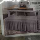 NICEEC Spandex Stretch Dining Bench Cover with Skirt Removable Bench Slipcover Rectangle Washable Bench Cushion Covers for Dining Room Living Room Bedroom Kitchen(LightGrey)