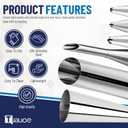 Cream Horn Molds for Baking, 35pcs Cannoli Tubes Molds, Non-stick Stainless Steel 16pcs Cone Shaped and 12pcs Tubular Shaped Cannoli Forms for Danish Pastry Lady Lock Form Cream Roll Croissant