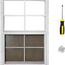 Hryan 24"x36" Shed Window for Chicken Coop, Playhouse and Mobihome, White Windows for Exterior Sheds, Mobile Home, Garage and Green House