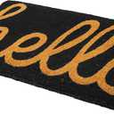 Fab Habitat Extra Thick Doormat - Handwoven, Durable - Natural Coir - Entryway, Front Door, Porch, Patio - Cursive Hello Dark Blue (18" x 30" Thick), Large - Extra Thick