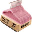 Anti-Slip Pink Velvet Hangers, 50 Pack, Non-Toxic, Durable, Space-Saving, Holds Up to 15 lbs