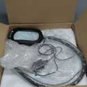 10X Rectangle Magnifying Glass with Light and Stand, 24" Flexible Gooseneck 3-in-1 Floor Lamp, 5 Color Modes Stepless Dimmable, LED Lighted Hands Free Magnifier for Reading Crafts Painting Close Work (Black)