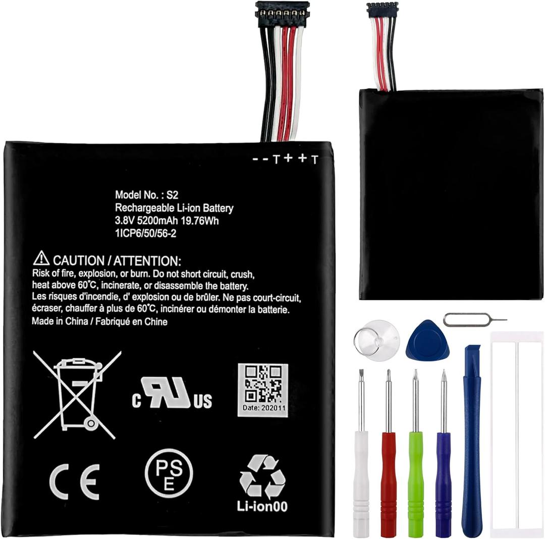 Replacement Battery S2 Compatible with for Ring Video Doorbell 2nd Generation 5UM5E52020 Release