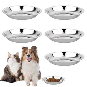 5.9 Inch Stainless Steel Cat Bowl, 5 PCS Cat Food Bowls Small Shallow Dog Bowls, Small Size Whisker Fatigue Metal Dogs Pet Bowl Dogs Food Tray for Kitten