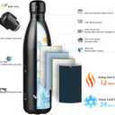 Konokyo Insulated Water Bottles,25 oz Double Wall Stainless Steel Vacumm Metal Flask for Sports Travel,Midnight Black
