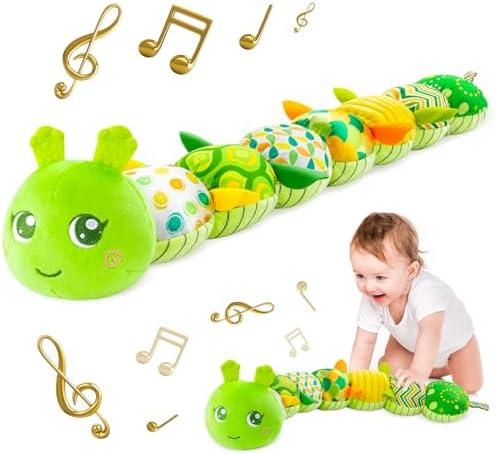 Sumobaby Infant Baby Musical Multi-Sensory Caterpillar, Stuffed Animal Activity Soft Toys, for Tummy Time Newborn 0-3-6-12 Months Boy and Girls, Green