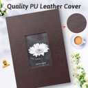 Popotop Photo Album 4x6 300 Photos with Writing Space, Leather Cover Album with Display Picture Window, Photo Book for Wedding Family Baby Gift