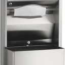 Bobrick Semi-Recessed Convertible Paper Towel Dispenser & Waste Receptacle, Satin-Finish Stainless Steel, 12-Gal Capacity, Dispenses 600 C-Fold/800 Multifold Towels, Lockable Cabinet (Model B-3942)