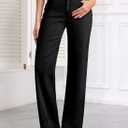 Sidefeel Women's Wide Leg Jeans Casual High Waisted Straight Zimbaplatinum Denim Pants with Pockets, Size 18