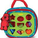 Melissa & Doug K's Kids Take-Along Shape Sorter Baby Toy with 2-Sided Activity Bag and 9 Textured Shape Blocks Sensory Toys, Travel Shape Sorter Toys for Toddlers and Infants