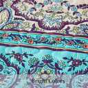 WONGS BEDDING Boho Queen Quilt Set, Blue Purple Bohemian Queen Quilt Bedding Set, Lightweight Microfiber Bed Decor Bedspread for All Season 96"x90"(3 Pieces)