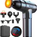 AERLANG Massage Gun with Heat Deep Tissue Back Massager Neck Massager for Pain Relief,Muscle Percussion Massage Gun, Birthday Gifts for Men Women Dad him Handheld Message Gun with 7Heads&Silent