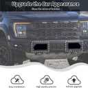 Black Front Bumper Decorative Cover Compatible with Ford F150 Raptor 2021+ Exterior Accessory ABS