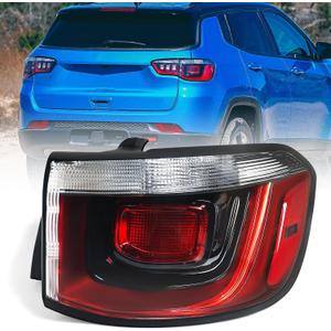 Huray Right Outer Tail Light Fit for Jeep Compass 2017-2020 RH Halogen Taillight Rear Brake Lamp Assembly OE Style Accessory Replacement for CH2805115 (Passenger Side)