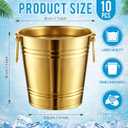 Mumufy 10 Pcs 3.3 Qt / 3 L Champagne Ice Buckets Stainless Steel Ice Bucket with Handles,Drink and Wine Chiller Great for Home Bar Club Party Supplies, Chilling Champagne and Sparkling Wine (Gold) (EXP 09/29/26)