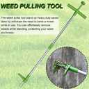 Stand Up Weed Puller Tool with Long Handle - 39" Garden Weeding Tool with 3 Claws - Detachable Weeder Hand Tool for Effortless Garden Weed Removal Without Bending or Kneeling