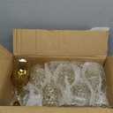 24PCS 7OZ Gold Plastic Glasses, Drinking Champagne Glasses Flutes Crystal Vintage Water Unbreakable Goblets for Autumn, Wedding, Parties