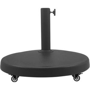T&Jero 44 lb Round Heavy Duty Patio Market Umbrella Base Stand with Wheels for Outdoor, Black