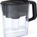 AQUAPHOR 5 Cup Compact Water Filter Pitcher with 1 x B15 Filter | Reduces Chlorine & Heavy Metals | Fast Flow Water Filtration | BPA-Free & Dishwasher Safe | Improved & Filtered Water | Black