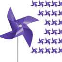 50 Pack Pinwheels for Kids, Fun Carnival Toys and DIY Party Favors, Outdoor Decor Wind Spinners for Yard and Garden, Dark Purple (50 PCS)