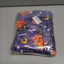 Funny Blanket Cat Pumpkin Throws for Kids Adults Pumpkin Cat Home Decor Gifts Flannel Blanket 40"x50" (Purple-hl1)