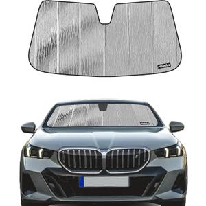 Pigenius Windshield Sun Shade for BMW 5 Series Sedan & M5 (G30/F90) 2017-2023, Fits 530i 540i 530e M550i M5, Reversible Silver/Black
