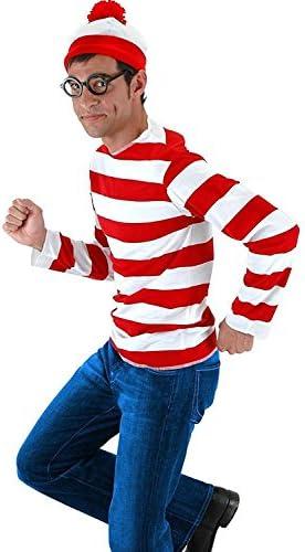 YOKIKIYO Red and White Striped Shirt Costume Women,Funny Sweatshirt Men,Wizard Glasses Hat Suits,Halloween Cosplay Shirts XXL