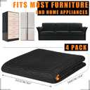 Aliceset 4 Pcs 80 x 144'' Extra Large Moving Blankets Heavy Duty Packing Blankets Quilted Shipping Furniture and Storage Pads Thick Furniture Pads for Wrapping Moving Protecting Supplies, Black