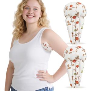 Lymphedema Axilla Pillow, 2 PCS Extra Large Mastectomy Pillows Post Op, 10 x 5in Cotton Lumpectomy Recovery Supplies for Armpit Pain Relief, Red Rose